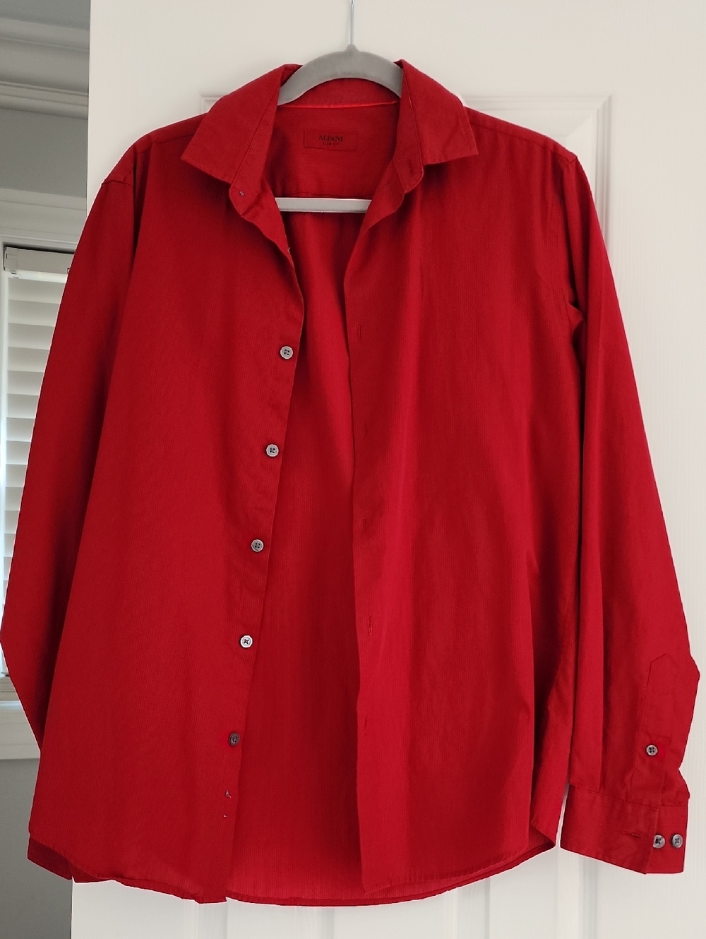 Alfani Men's Red Casual Button-Down Shirt